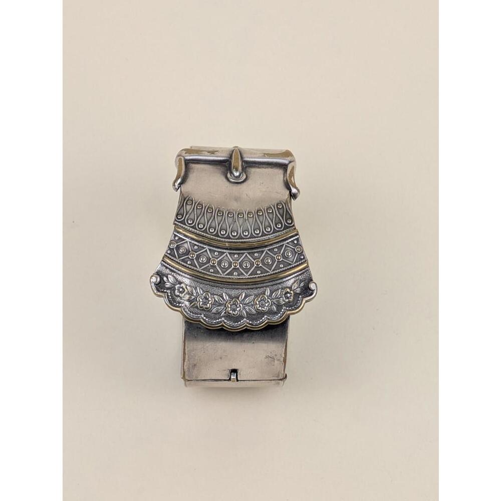 antique silver plated belt buckle bracelet